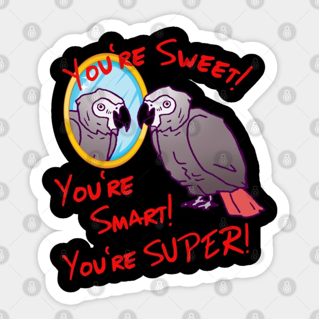 Daily Attitude Affirmations African Grey Parrot Image Sticker by Einstein Parrot